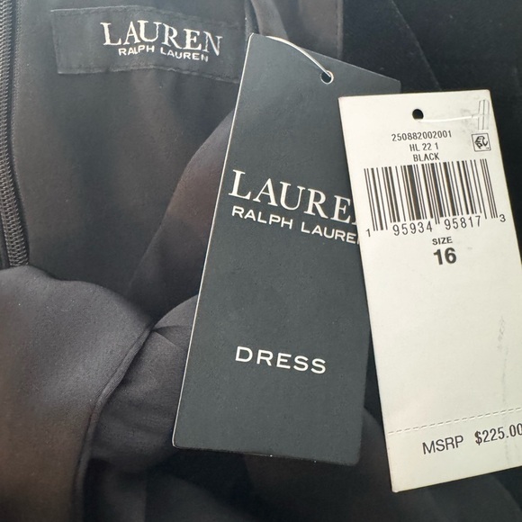Lauren Ralph Lauren Black Velvet Midi Dress – Size 16 – NWT - Picture 5 of 5